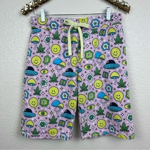 7 Day Weekend • Sci-Fi Trippy Face Jersey Shorts